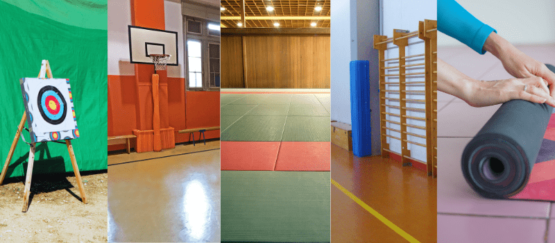 colchonetas, sacos de entrenamiento, protecciones deportivas